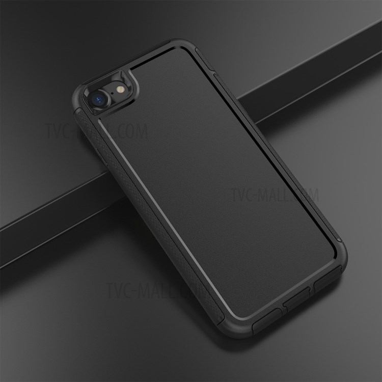 TPU + PC Hybrid Phone Cover Case with Screen Protector Film for iPhone 7/8/SE (2nd Generation) - Black-8