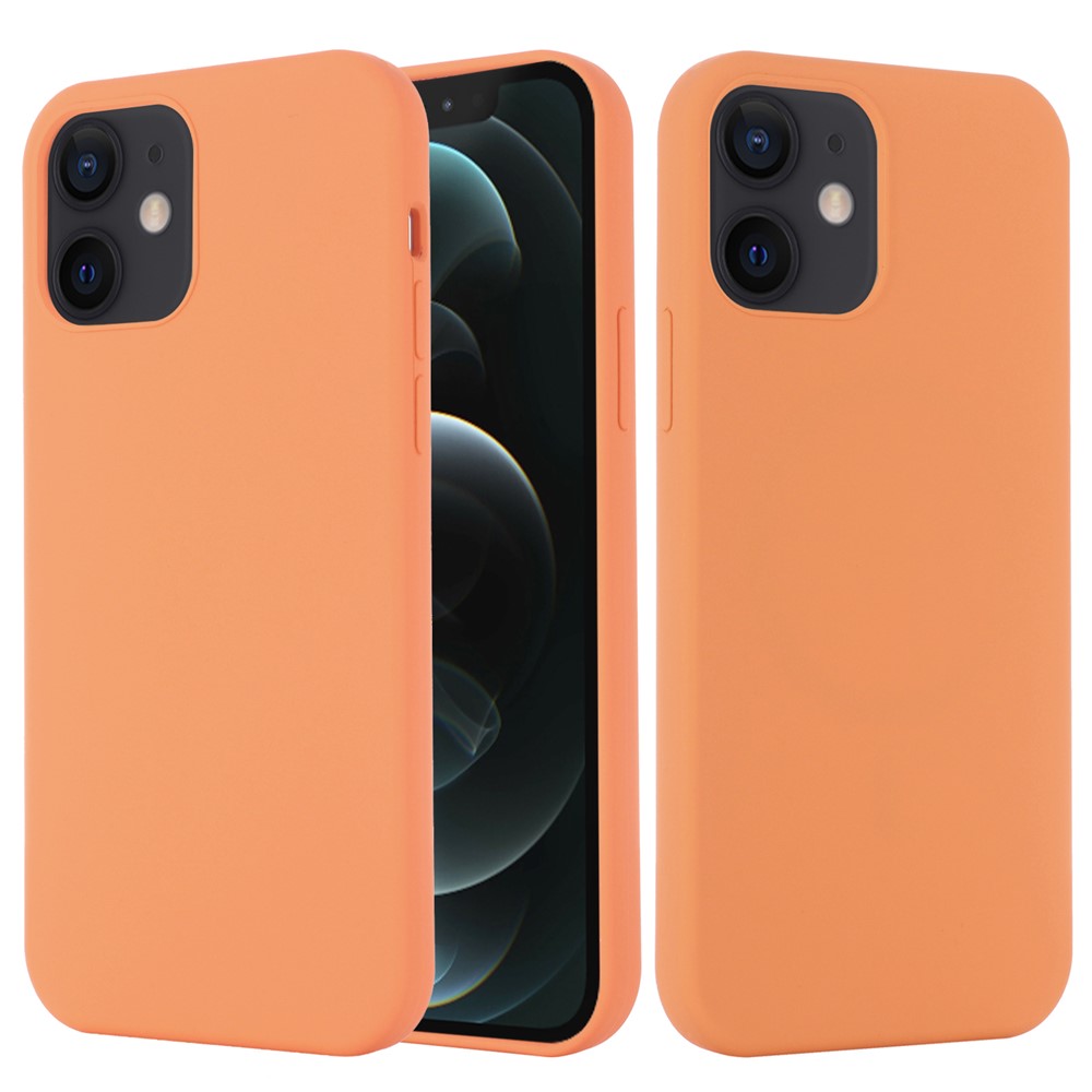 Magnetic Liquid Silicone Case for iPhone 12 mini 5.4 inch Compatible with MagSafe Charging Cell Phone Cover - Orange