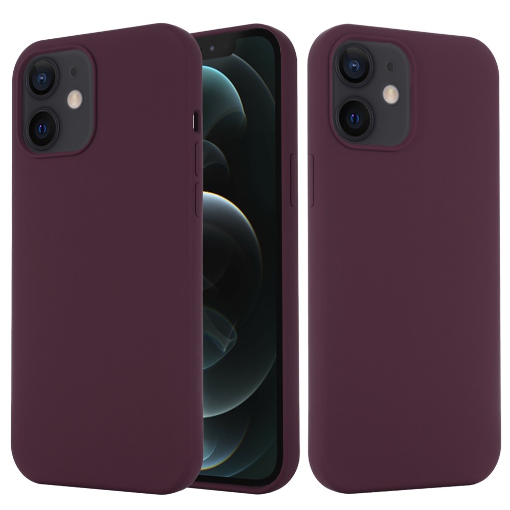 Magnetic Liquid Silicone Case for iPhone 12 mini 5.4 inch Compatible with MagSafe Charging Cell Phone Cover - Wine Red