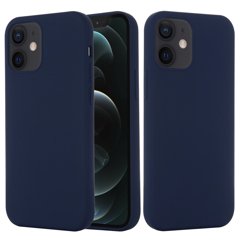 Magnetic Liquid Silicone Case for iPhone 12 mini 5.4 inch Compatible with MagSafe Charging Cell Phone Cover - Navy Blue