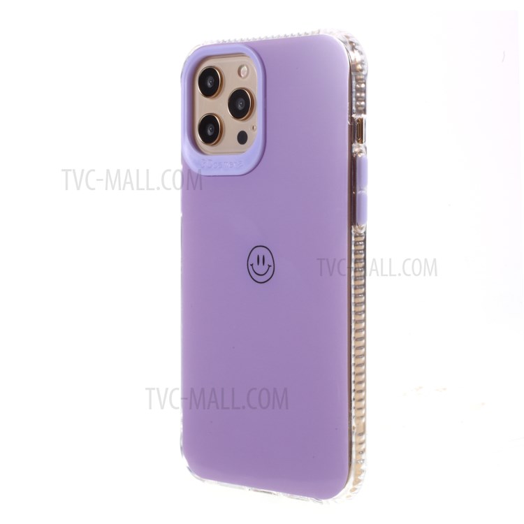 Smile Pattern Printing Drop-Proof Acrylic + TPU Phone Case for iPhone 12 Pro / iPhone 12 - Purple-2