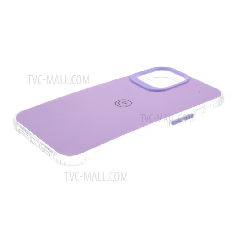 Smile Pattern Printing Drop-Proof Acrylic + TPU Phone Case for iPhone 12 Pro / iPhone 12 - Purple-5
