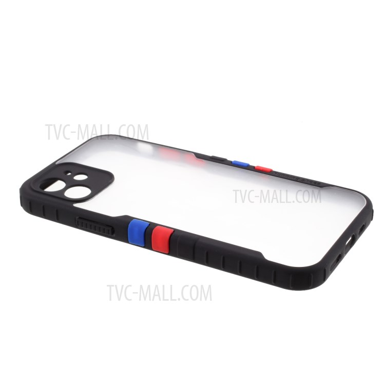 Hybrid Soft TPU Bumper + Hard Acylic Back Shell Sports Style Phone Cover Case for iPhone 12 - Black-4