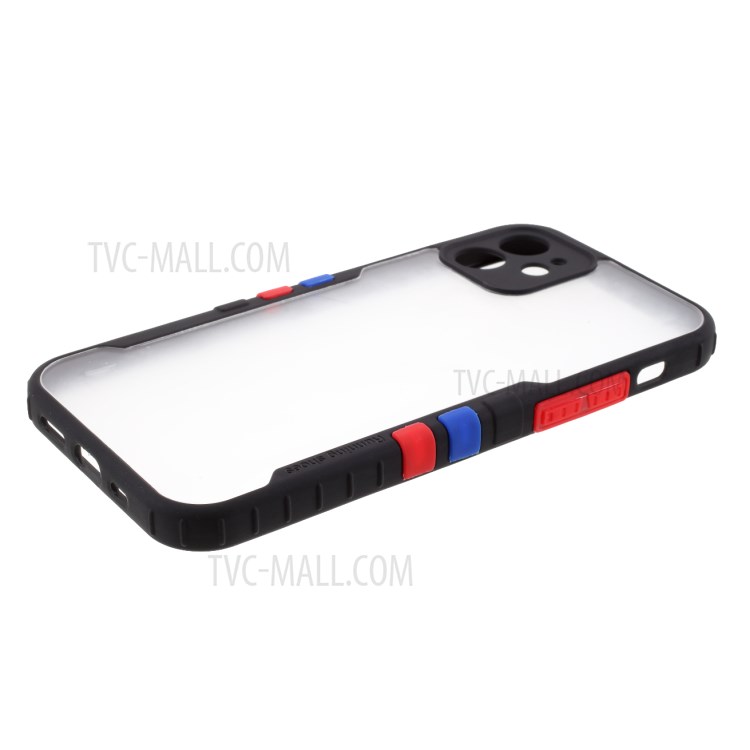 Hybrid Soft TPU Bumper + Hard Acylic Back Shell Sports Style Phone Cover Case for iPhone 12 - Black-5