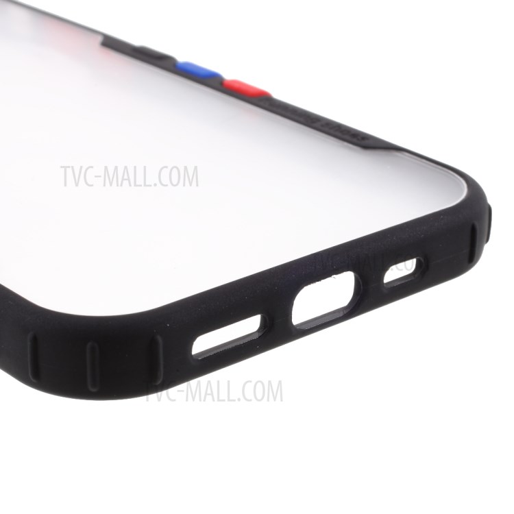 Hybrid Soft TPU Bumper + Hard Acylic Back Shell Sports Style Phone Cover Case for iPhone 12 - Black-7