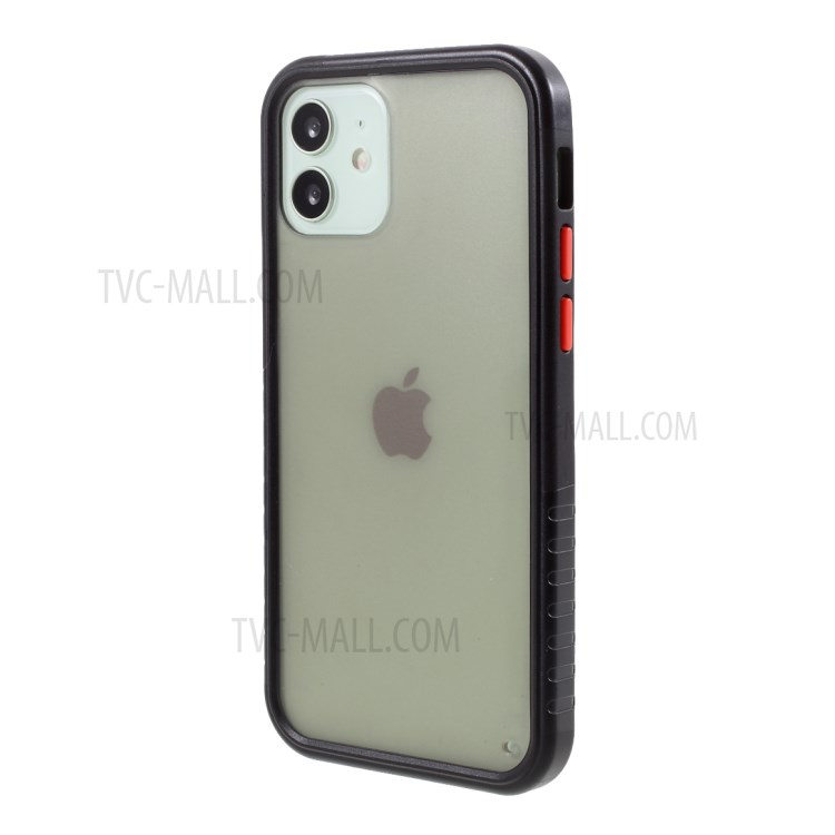 Matte Surface Hard Acrylic + Soft TPU Phone Cover Case for iPhone 12/12 Pro - Black-2