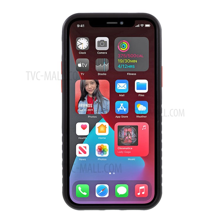 Matte Surface Hard Acrylic + Soft TPU Phone Cover Case for iPhone 12/12 Pro - Black-3