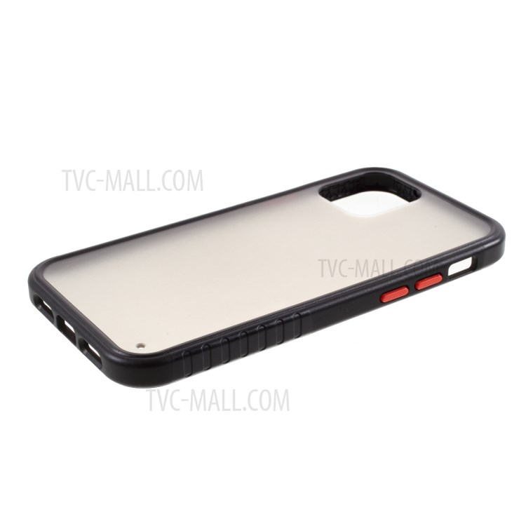 Matte Surface Hard Acrylic + Soft TPU Phone Cover Case for iPhone 12/12 Pro - Black-5