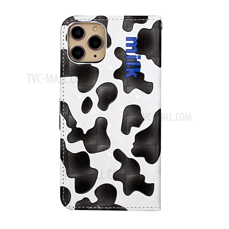 Pattern Printing Leather Protector with Adjustable Lanyard for iPhone 12 Pro Max Stand Case - Black/White-4