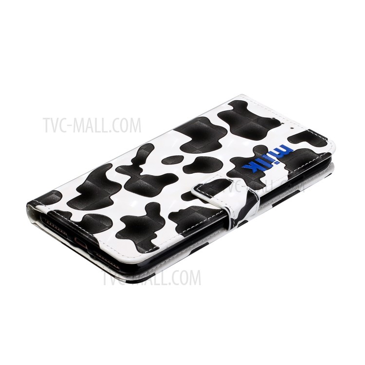 Pattern Printing Leather Protector with Adjustable Lanyard for iPhone 12 Pro Max Stand Case - Black/White-6