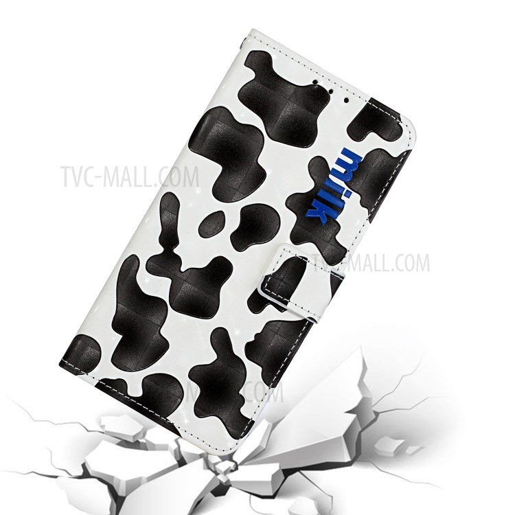 Pattern Printing Leather Protector with Adjustable Lanyard for iPhone 12 Pro Max Stand Case - Black/White-7
