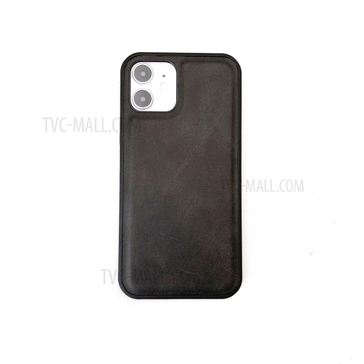 PU Leather + TPU Phone Back Case for iPhone 12 Pro Max - Black-1