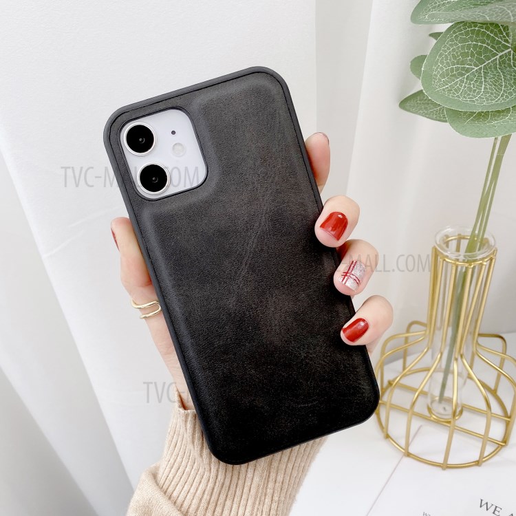 PU Leather + TPU Phone Back Case for iPhone 12 Pro Max - Black-2