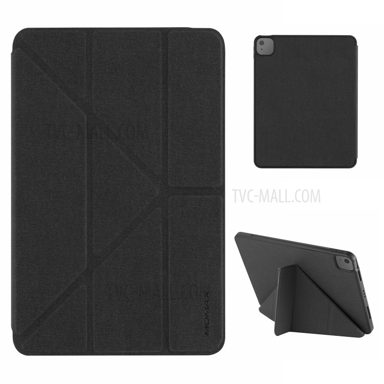 MOMAX TPU + PU Flip Stand Case Tablet Protective Shell with Apple Pencil Holder for iPad Air (2020) - Black-1