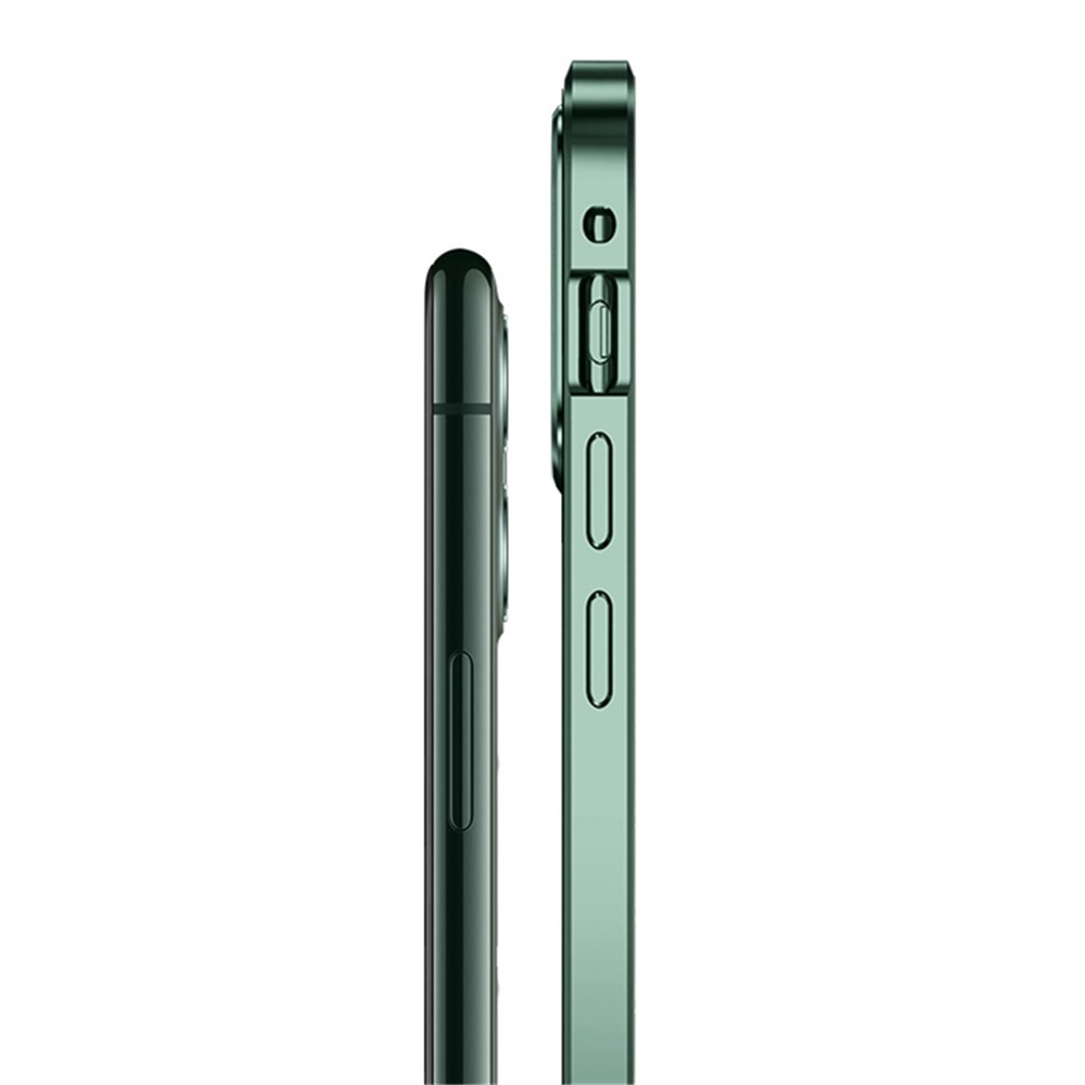 Magnetic Installation Metal Frame + Dual-sided Tempered Glass Full Covering Case + Camera Lens Protector for iPhone 12 Mini - Green-4