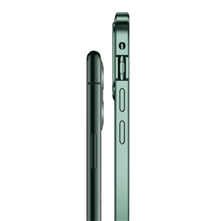 Magnetic Installation Metal Frame + Double-sided Tempered Glass Full Covering Shell for iPhone 12 Pro - Green-6