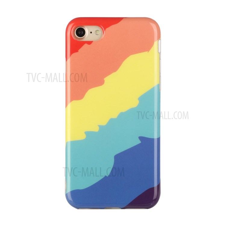 Rainbow Pattern Anti-drop IMD TPU Phone Cover for iPhone 7/8/SE (2nd Generation) - Style A-2