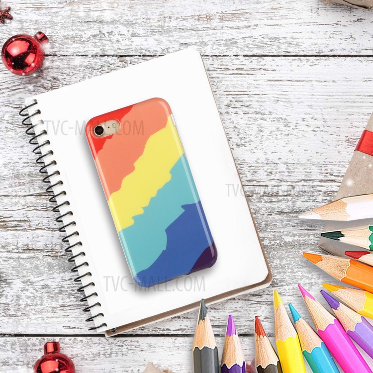 Rainbow Pattern Anti-drop IMD TPU Phone Cover for iPhone 7/8/SE (2nd Generation) - Style A-4