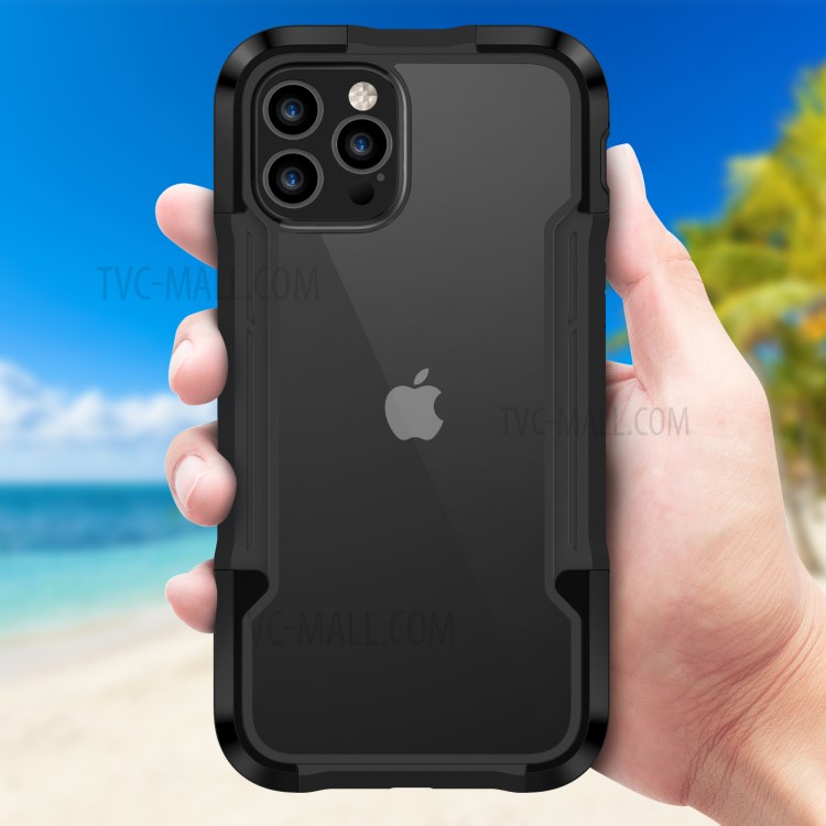 Metal TPU PC Combo Case for iPhone 12 Pro Max Military-grade Protection Cover - Black-9