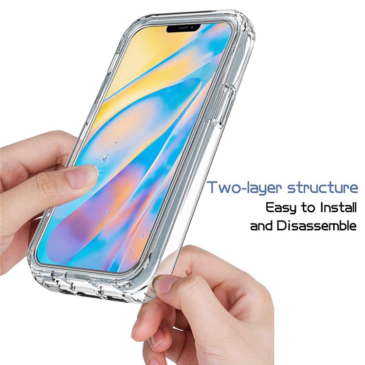 Gradient Color Clear TPU + PC Case for iPhone 12/12 Pro - Transparent-3