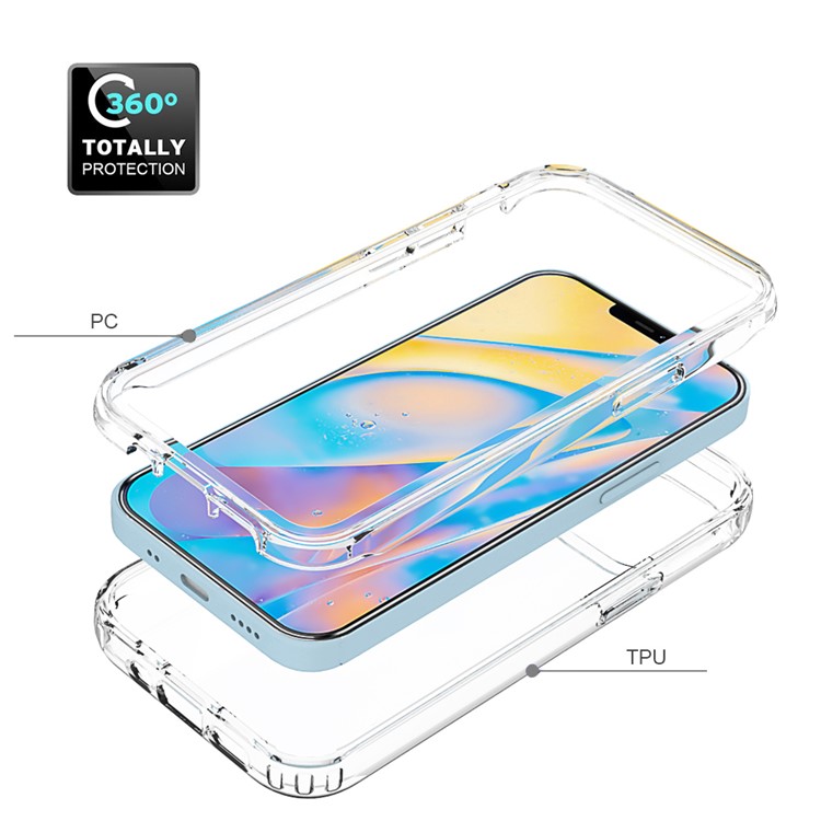 Gradient Color Clear TPU + PC Case for iPhone 12/12 Pro - Transparent-6