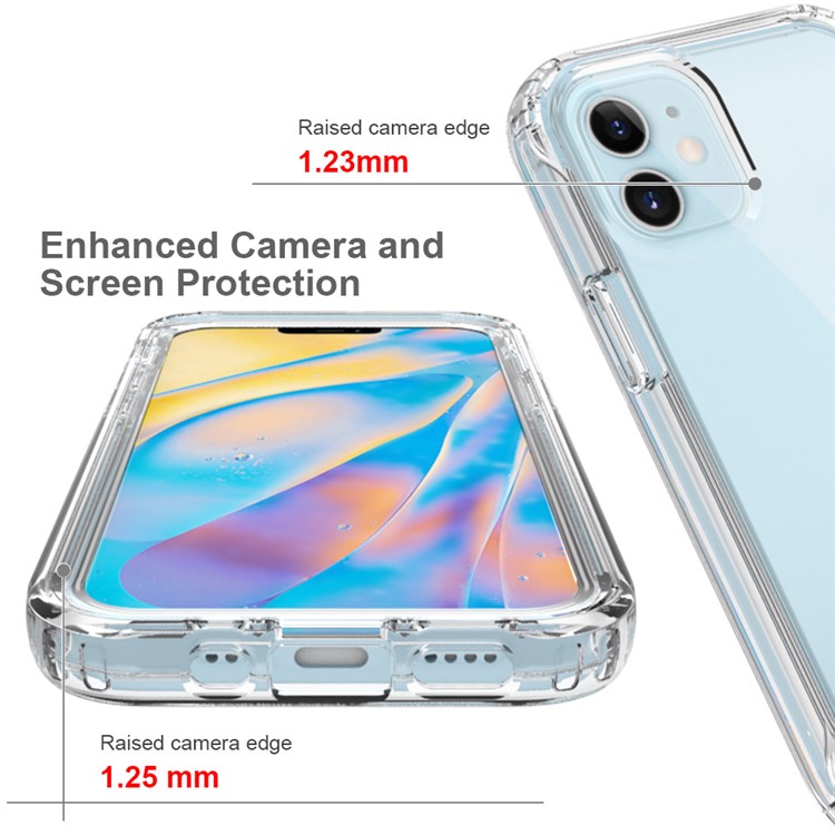 Gradient Color Clear TPU + PC Case for iPhone 12/12 Pro - Transparent-7