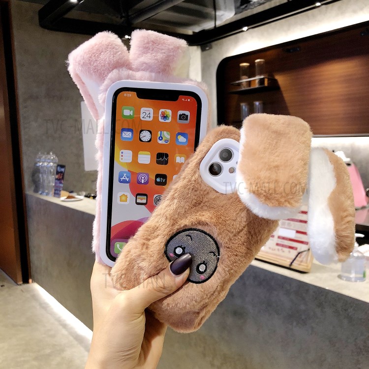 Pressione As Orelhas De Coelho Móvel Macio Revestido De Pele Tpu Para Iphone 12 Mini - Castanho-6