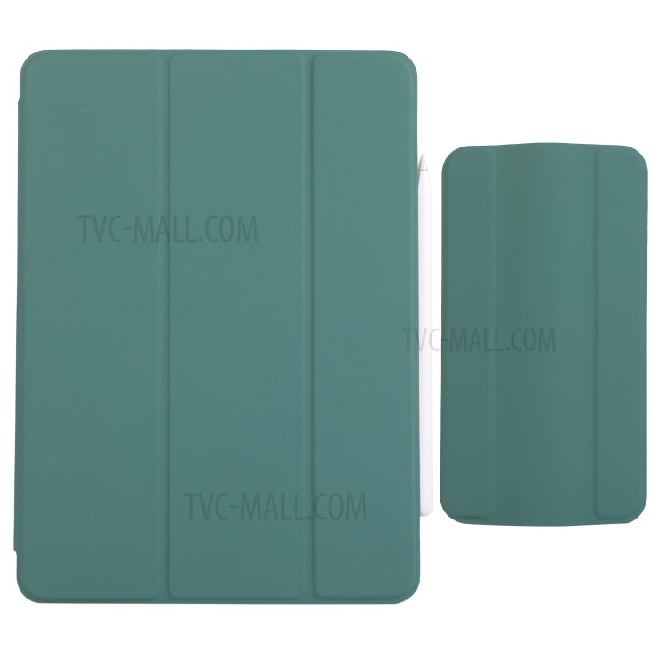 Hard PC + PU Leather Tablet Cover Shell with Magnetic Buckle for iPad Pro 12.9-inch (2018)/(2020) - Midnight Green-10