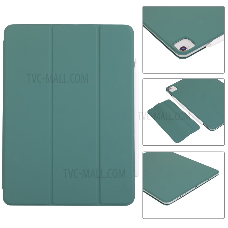 Hard PC + PU Leather Tablet Cover Shell with Magnetic Buckle for iPad Pro 12.9-inch (2018)/(2020) - Midnight Green-7