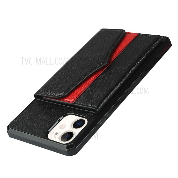 Litchi Texture Case with Mirror Wallet Phone Case Back Shell for iPhone 11 - Black-6