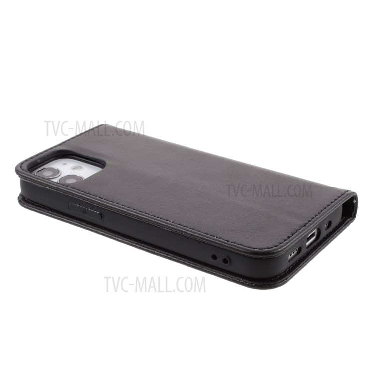 Business Style Leather Phone Cover Shell for iPhone 12 Mini - Black-6