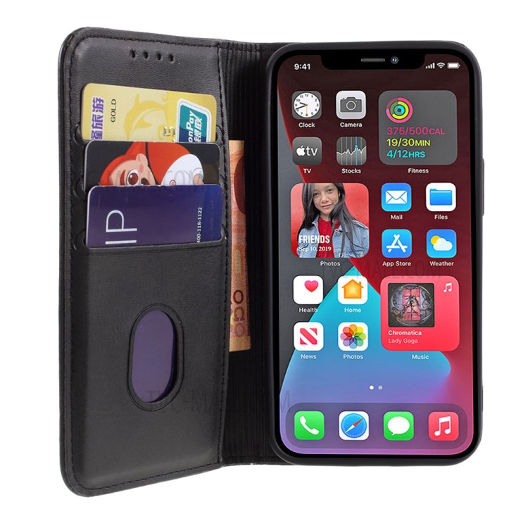 Business Style Leather Phone Cover Shell for iPhone 12 Mini - Black-7