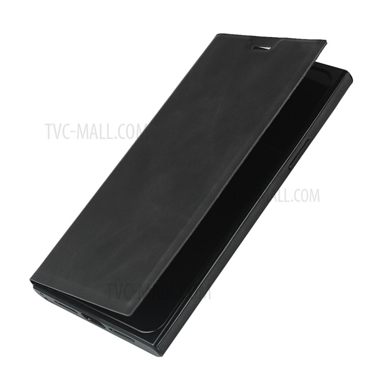 Silky-Feeling TPU + PU Leather Phone Cover for iPhone 11 Pro - Black-4