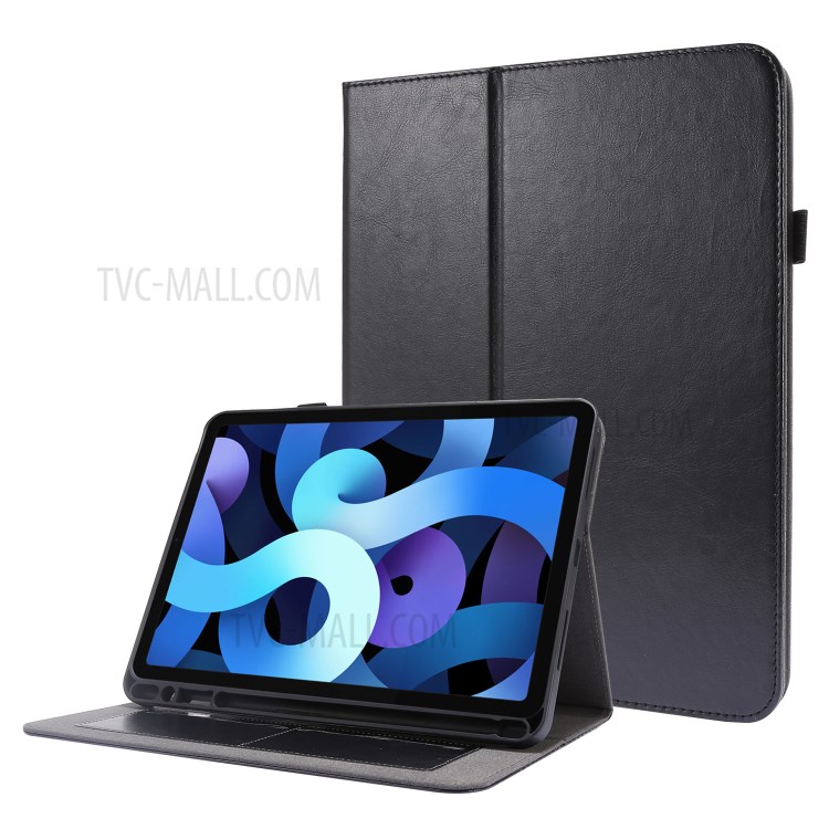 Crazy Horse Texture Two-Fold Design Leather Case for iPad Pro 12.9-inch (2020) - Black-1
