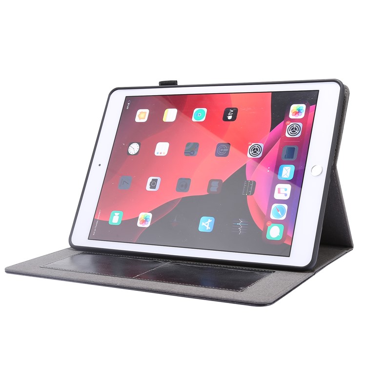 Crazy Horse Texture Leather Two-Fold Design Case for iPad 10.2 (2020) - Black-4