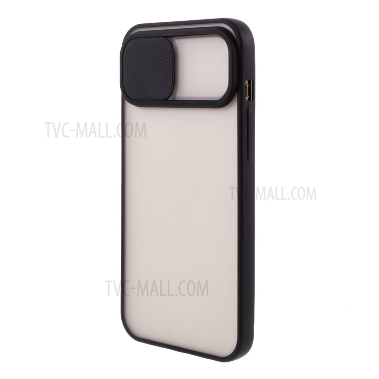 Matte PC + TPU Hybric Case with Slide Camera Cover for iPhone 12 Pro Max - Black-2