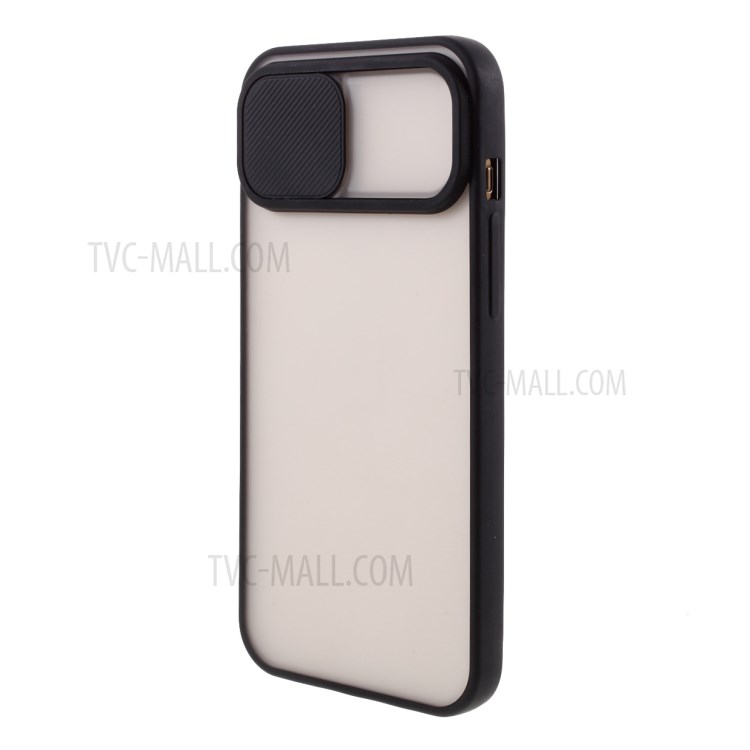 Matte PC + TPU Hybric Case Con Cubierta de Cámara de Portaobjetos Para Iphone 12 Pro Max - Negro-2