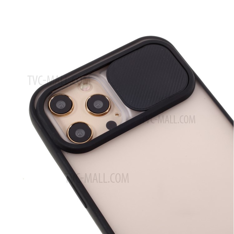 Matte PC + TPU Hybric Case Con Cubierta de Cámara de Portaobjetos Para Iphone 12 Pro Max - Negro-4