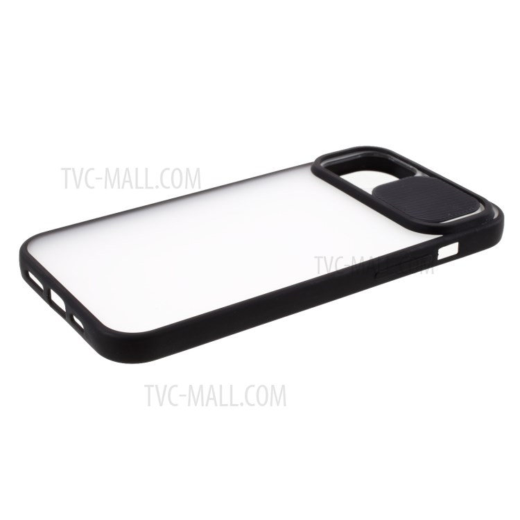 Matte PC + TPU Hybric Case with Slide Camera Cover for iPhone 12 Pro Max - Black-7