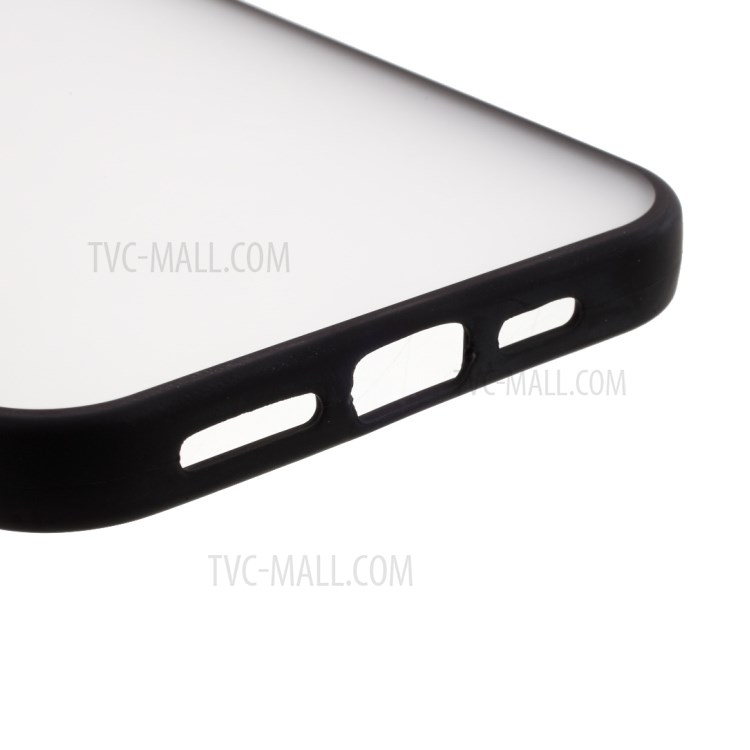 Matte PC + TPU Hybric Case Con Cubierta de Cámara de Portaobjetos Para Iphone 12 Pro Max - Negro-9