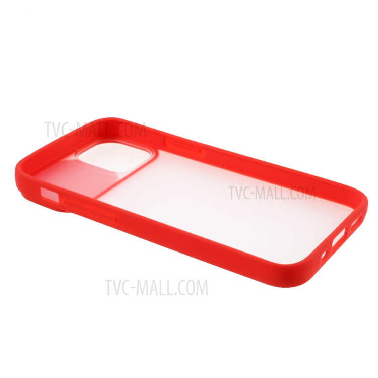 Matte PC + TPU Phone Protective Case with Slide Camera Cover for iPhone 12 Pro / iPhone 12 - Red-8