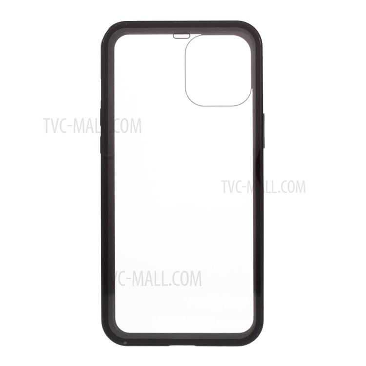 Double-sided Tempered Glass + Magnetic Metal Frame Hybrid Phone Case (Bubble Bag Package) for iPhone 12 Pro Max - Black-3