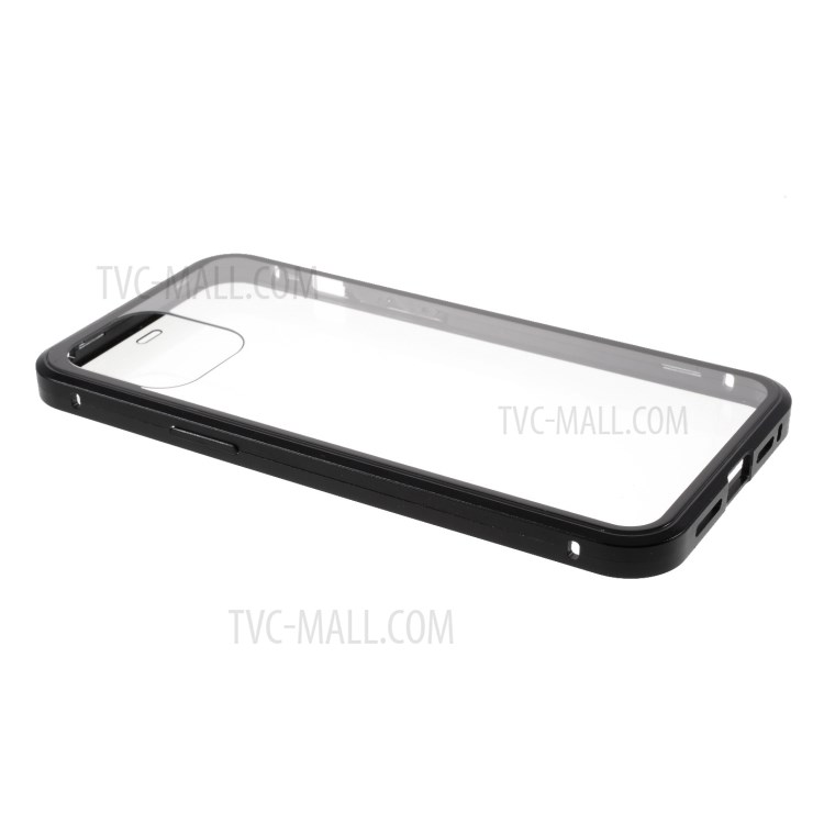 Double-sided Tempered Glass + Magnetic Metal Frame Hybrid Phone Case (Bubble Bag Package) for iPhone 12 Pro Max - Black-7