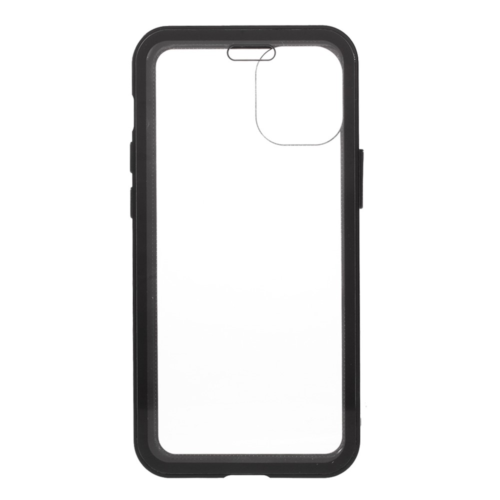 (Bubble Bag Package) Double-sided Tempered Glass + Magnetic Absorption Metal Frame Phone Case for iPhone 12 mini - Black-3