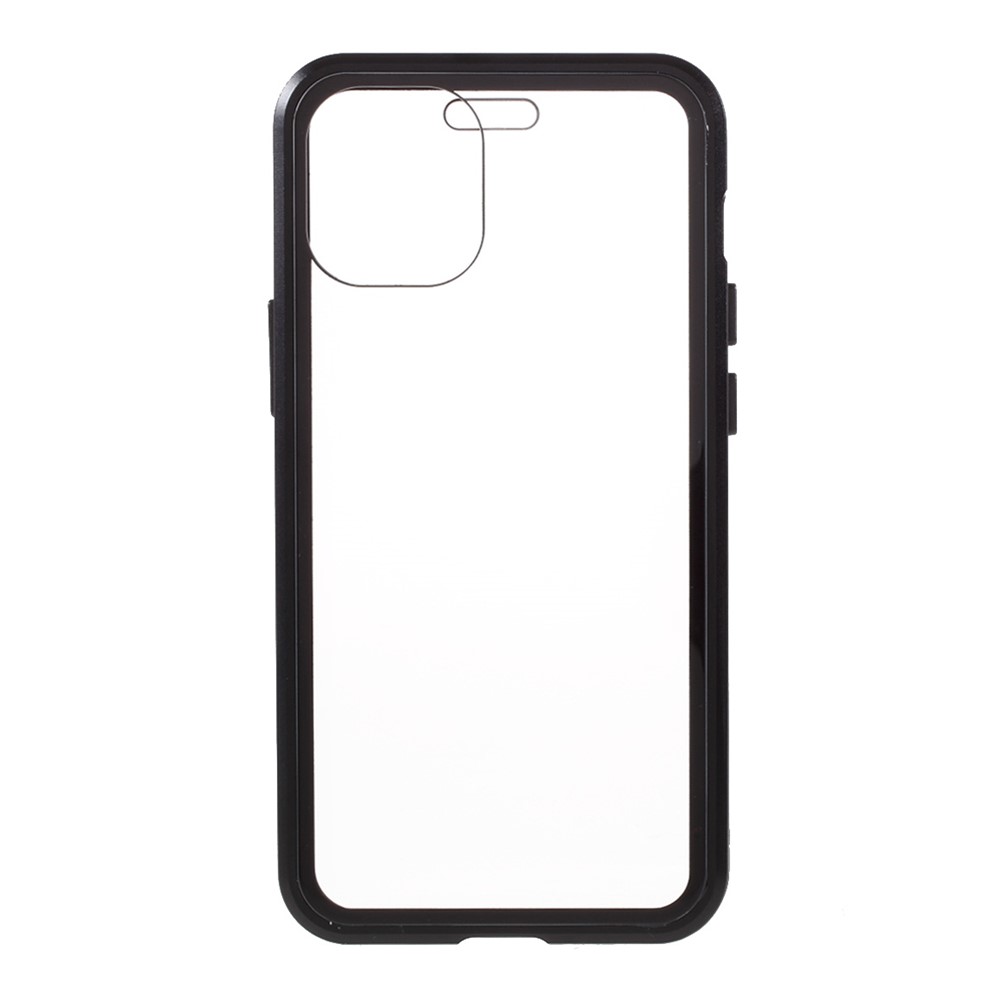 (Bubble Bag Package) Double-sided Tempered Glass + Magnetic Absorption Metal Frame Phone Case for iPhone 12 mini - Black-4