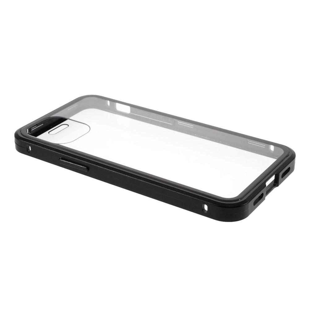 (Bubble Bag Package) Double-sided Tempered Glass + Magnetic Absorption Metal Frame Phone Case for iPhone 12 mini - Black-5