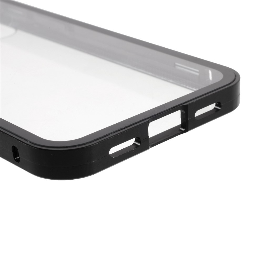 (Bubble Bag Package) Double-sided Tempered Glass + Magnetic Absorption Metal Frame Phone Case for iPhone 12 mini - Black-8