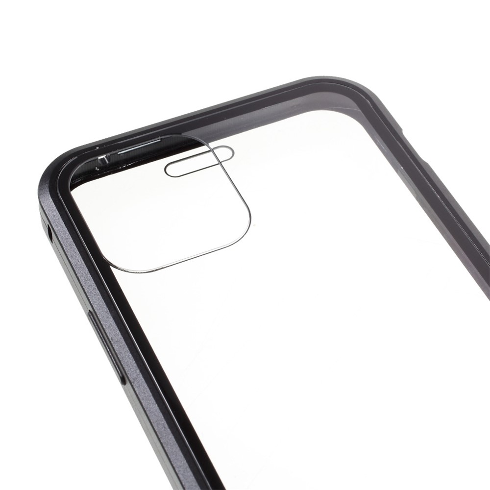 (Bubble Bag Package) Double-sided Tempered Glass Metal Frame Magnetic Full Coverage Phone Case for iPhone 12/12 Pro - Black-10