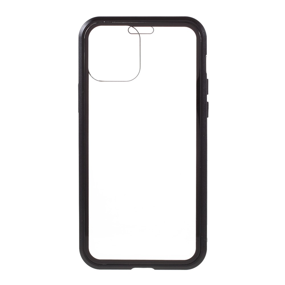 (Bubble Bag Package) Double-sided Tempered Glass Metal Frame Magnetic Full Coverage Phone Case for iPhone 12/12 Pro - Black-3