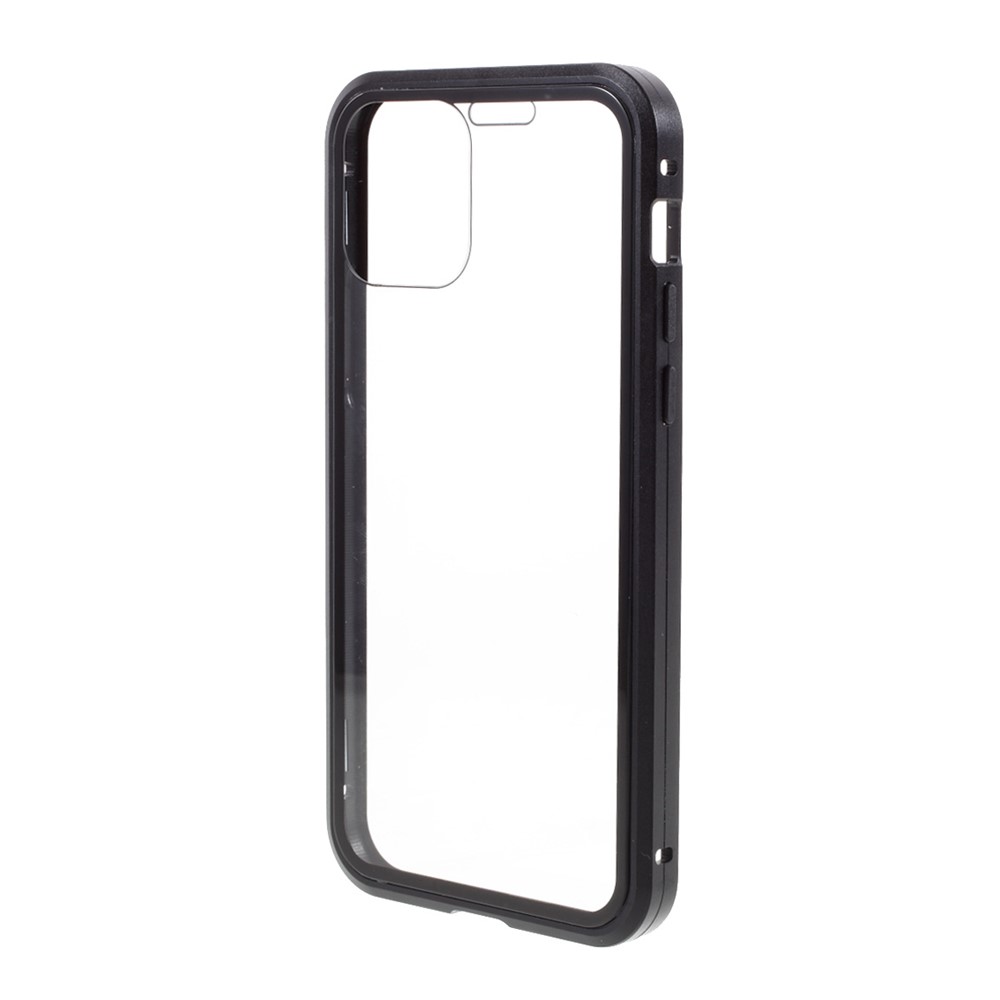 (Bubble Bag Package) Double-sided Tempered Glass Metal Frame Magnetic Full Coverage Phone Case for iPhone 12/12 Pro - Black-4